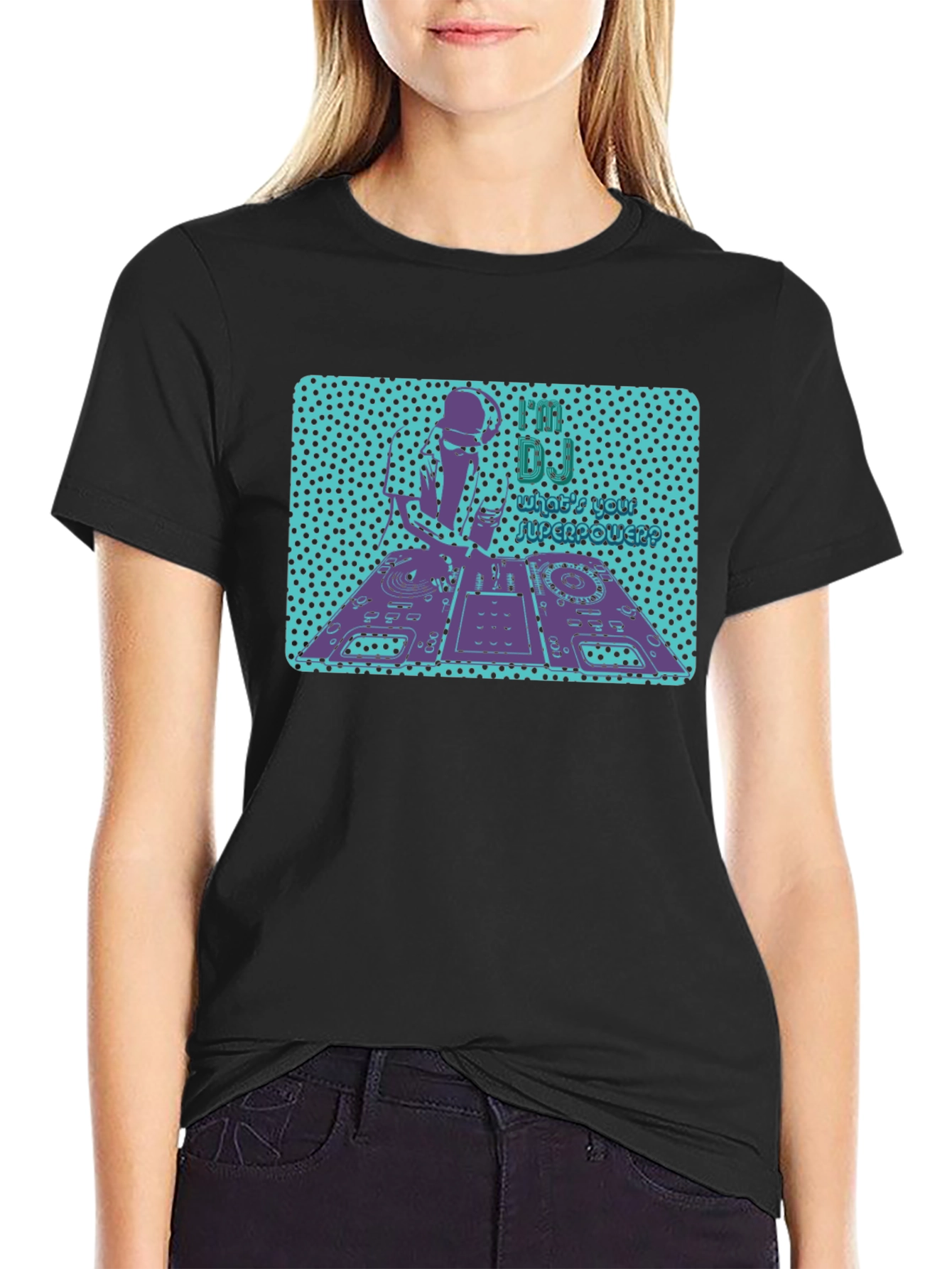 DJ Turntable Graphic Tee - Mens Black T-Shirt