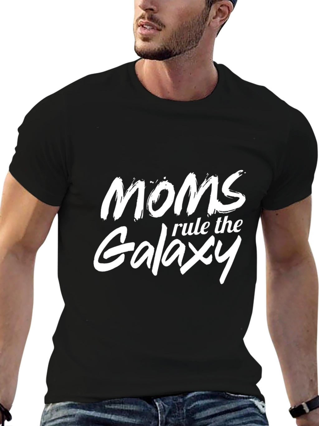 Moms Rule The Galaxy Black T-Shirt