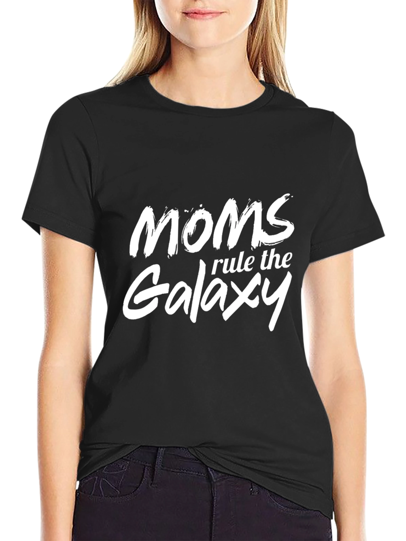 Moms Rule The Galaxy Black T-Shirt