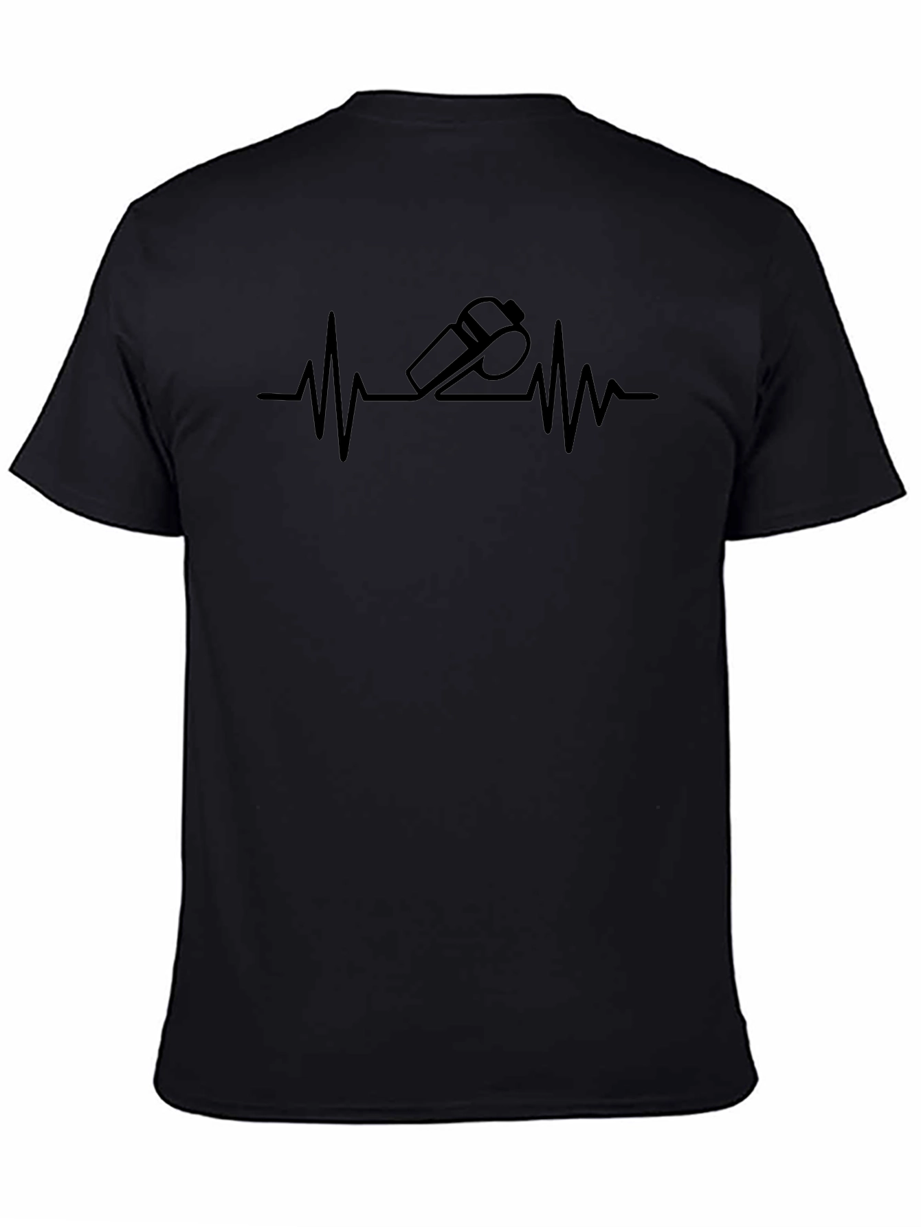 Heartbeat Whistle Graphic Tee - Black
