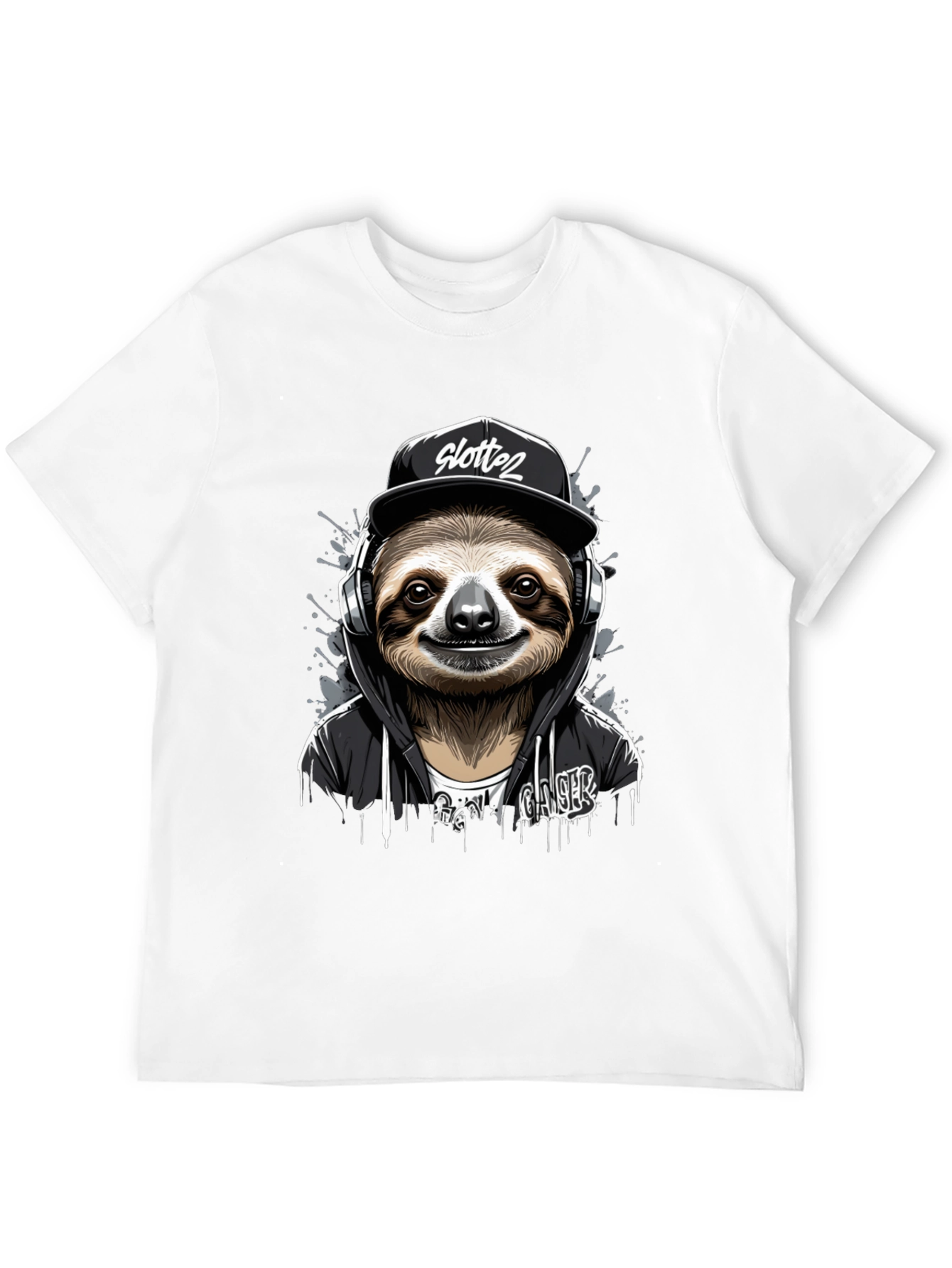 Sloth Gamer Black T-Shirt