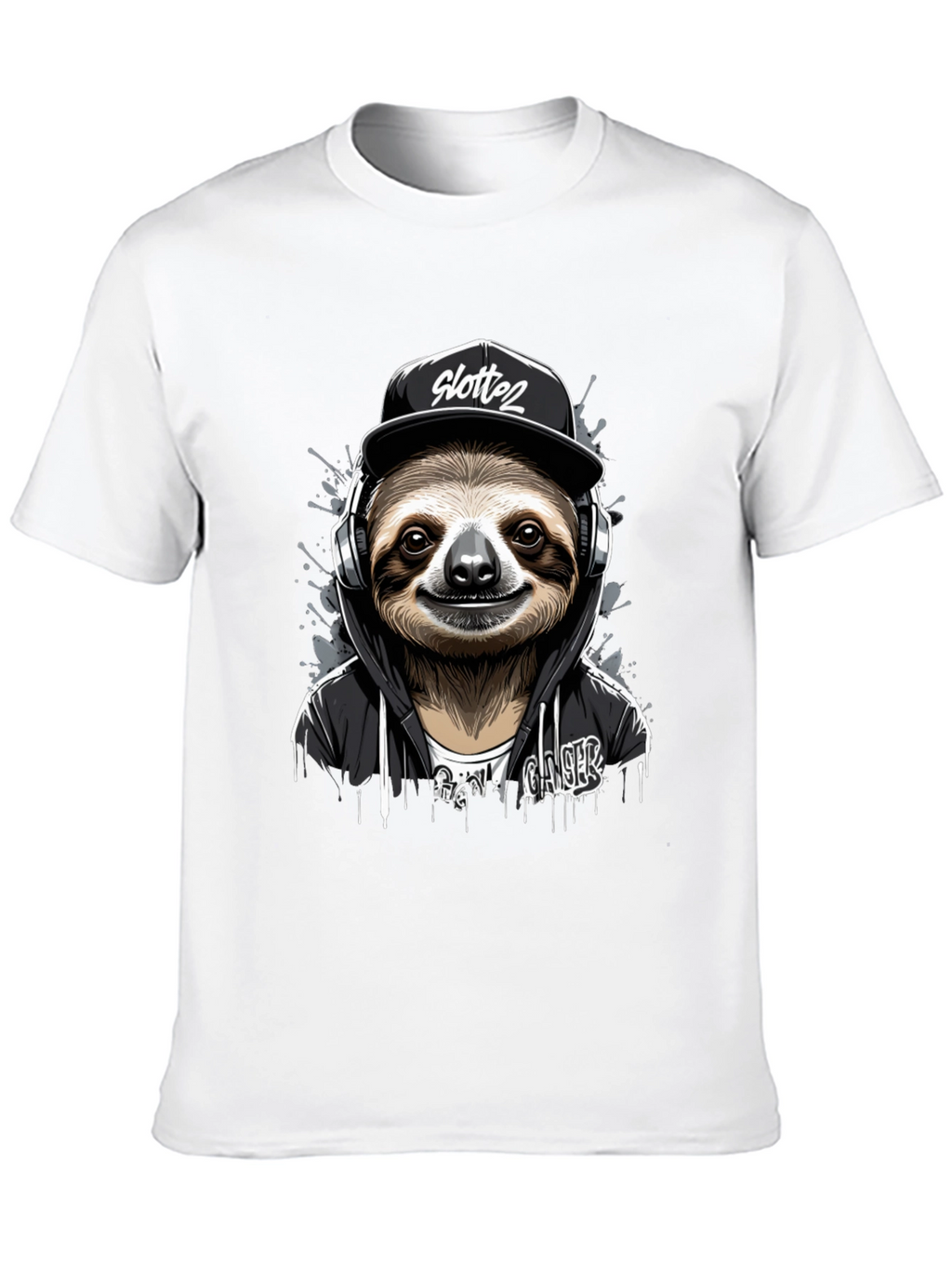 Sloth Gamer Black T-Shirt