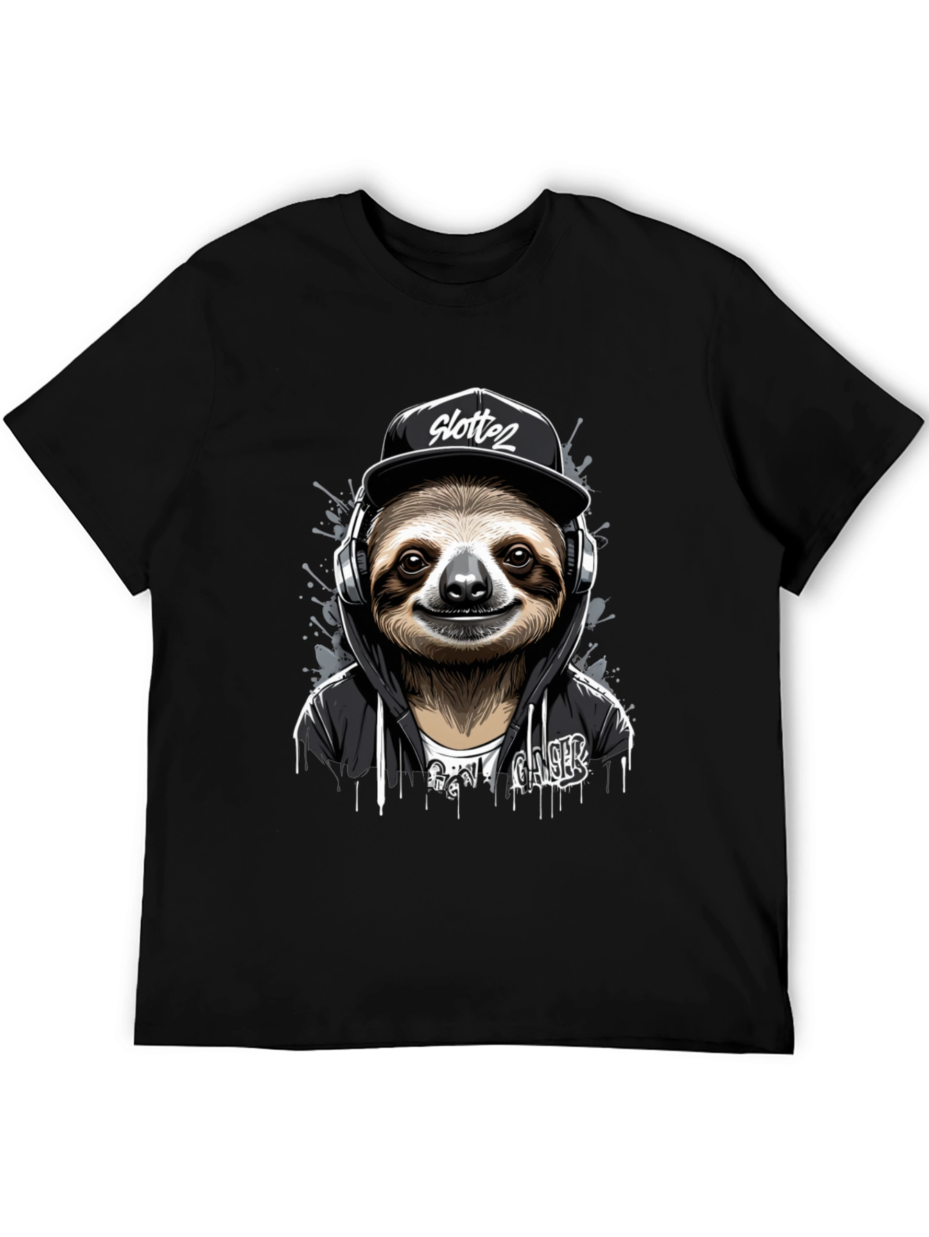 Sloth Gamer Black T-Shirt