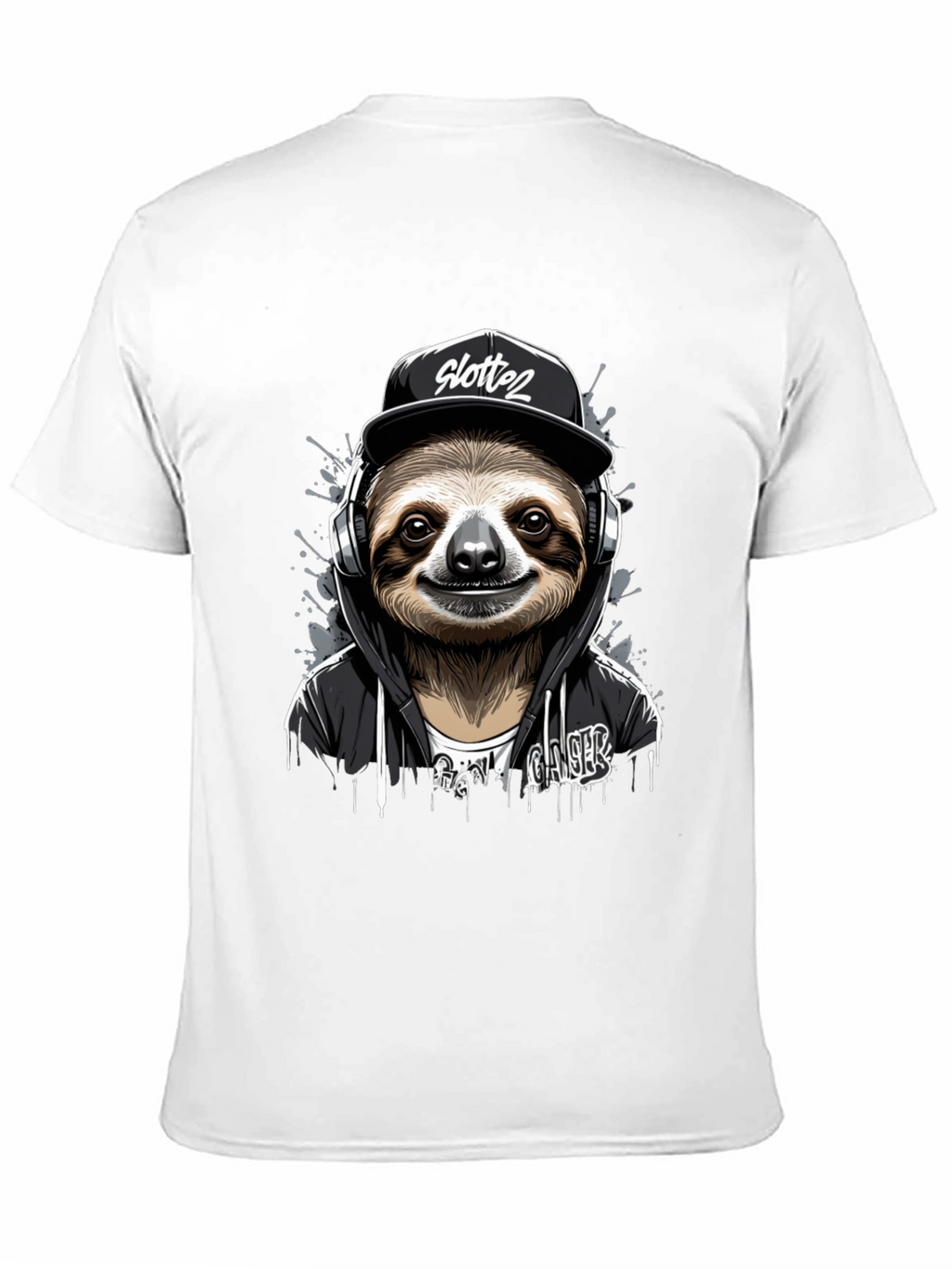 Sloth Gamer Black T-Shirt