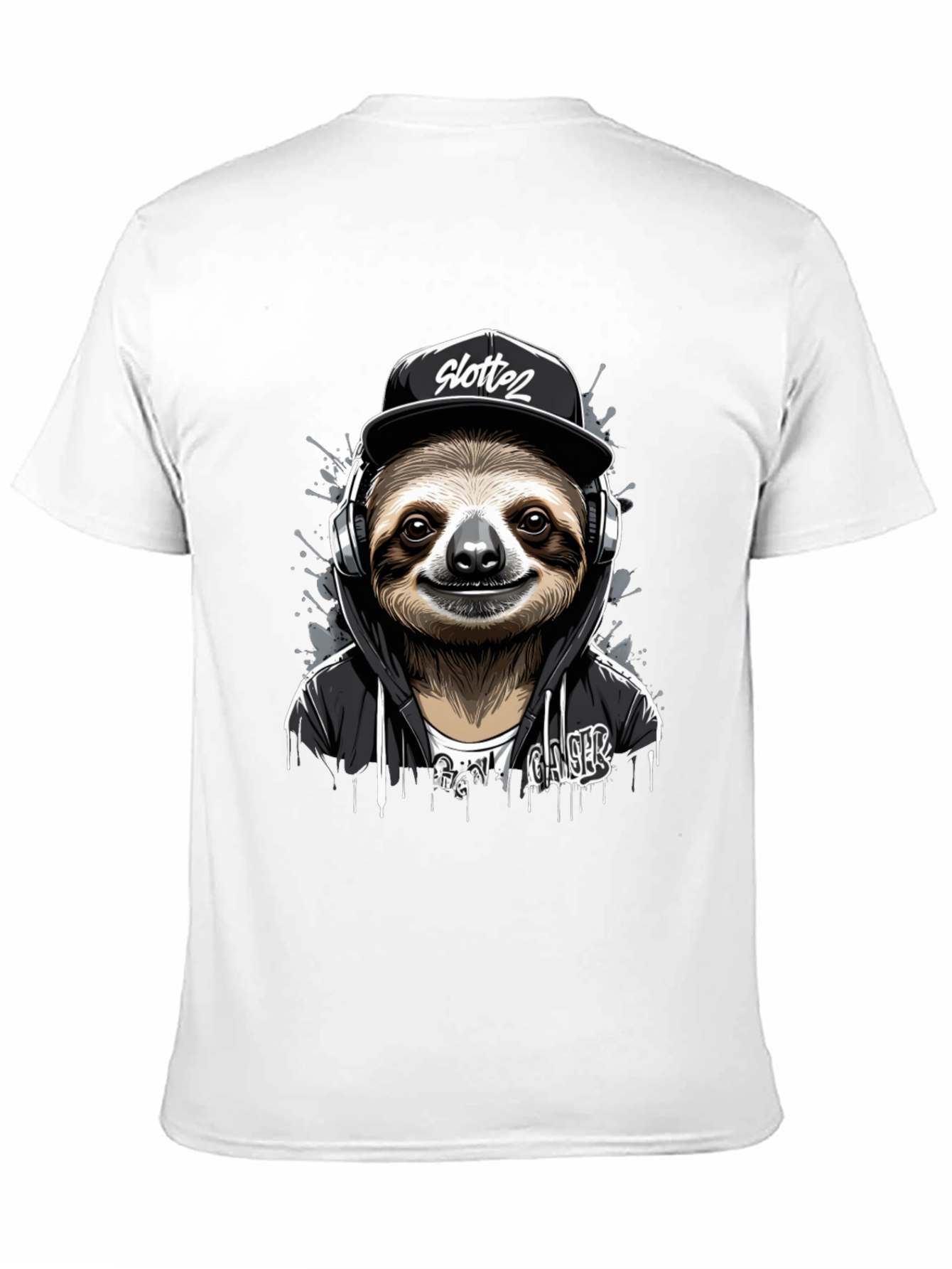 Sloth Gamer Black T-Shirt