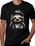 Sloth Gamer Black T-Shirt