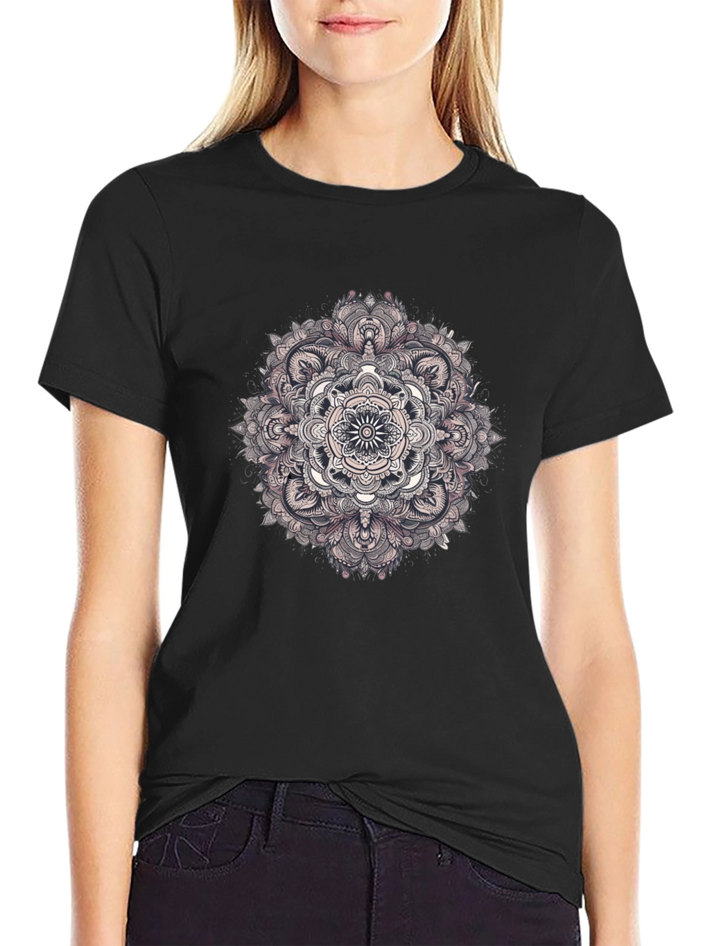 Black Mandala Graphic Tee - Stylish and Unique Design