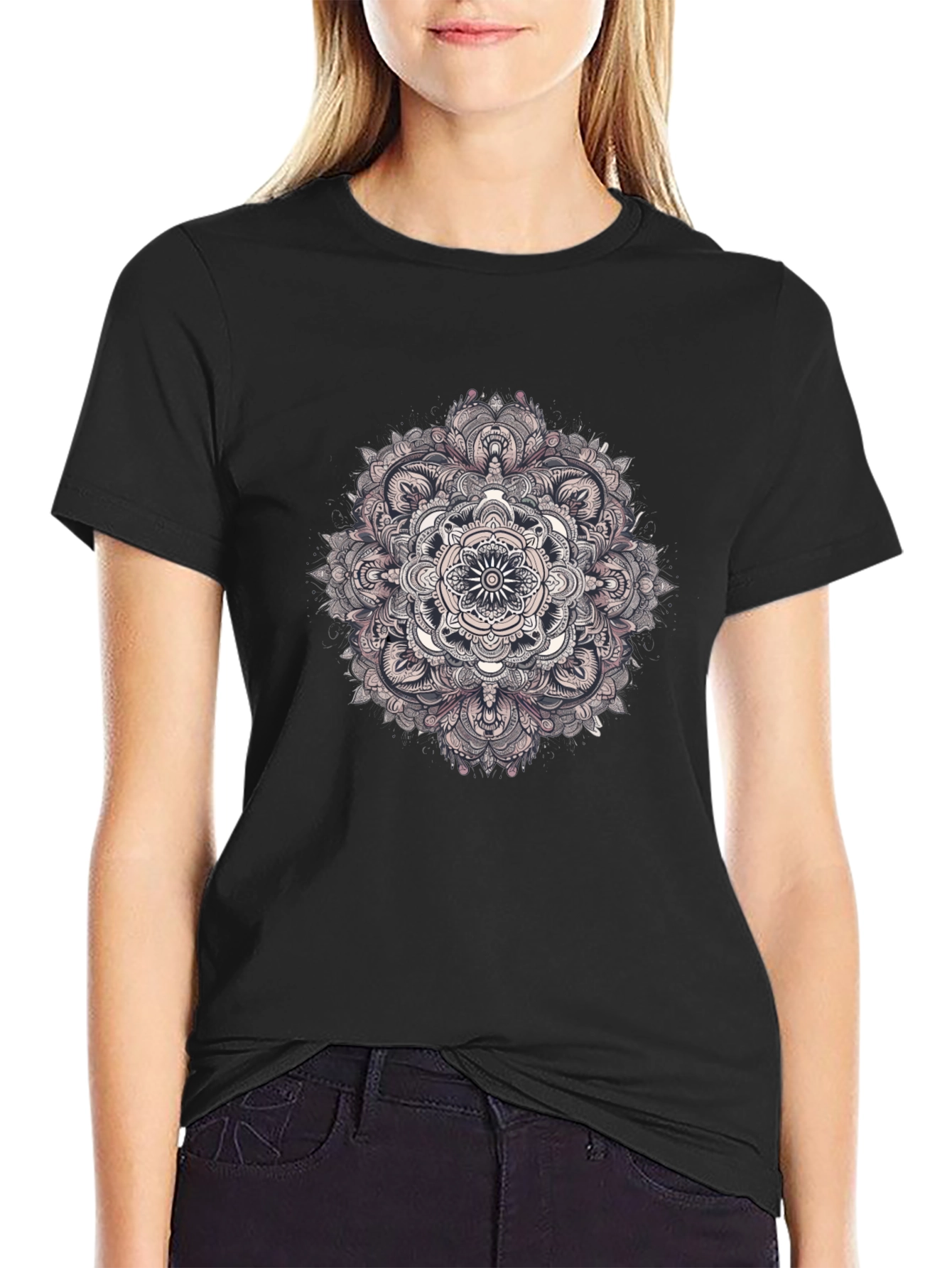 Black Mandala Graphic Tee - Stylish and Unique Design