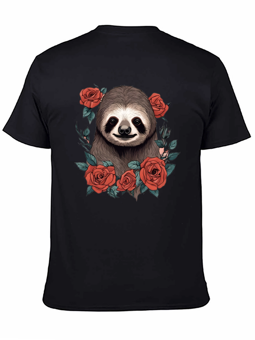 Sloth & Roses Graphic T-Shirt - Mens Black Tee