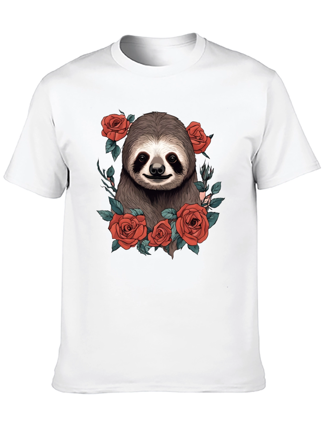Sloth & Roses Graphic T-Shirt - Mens Black Tee