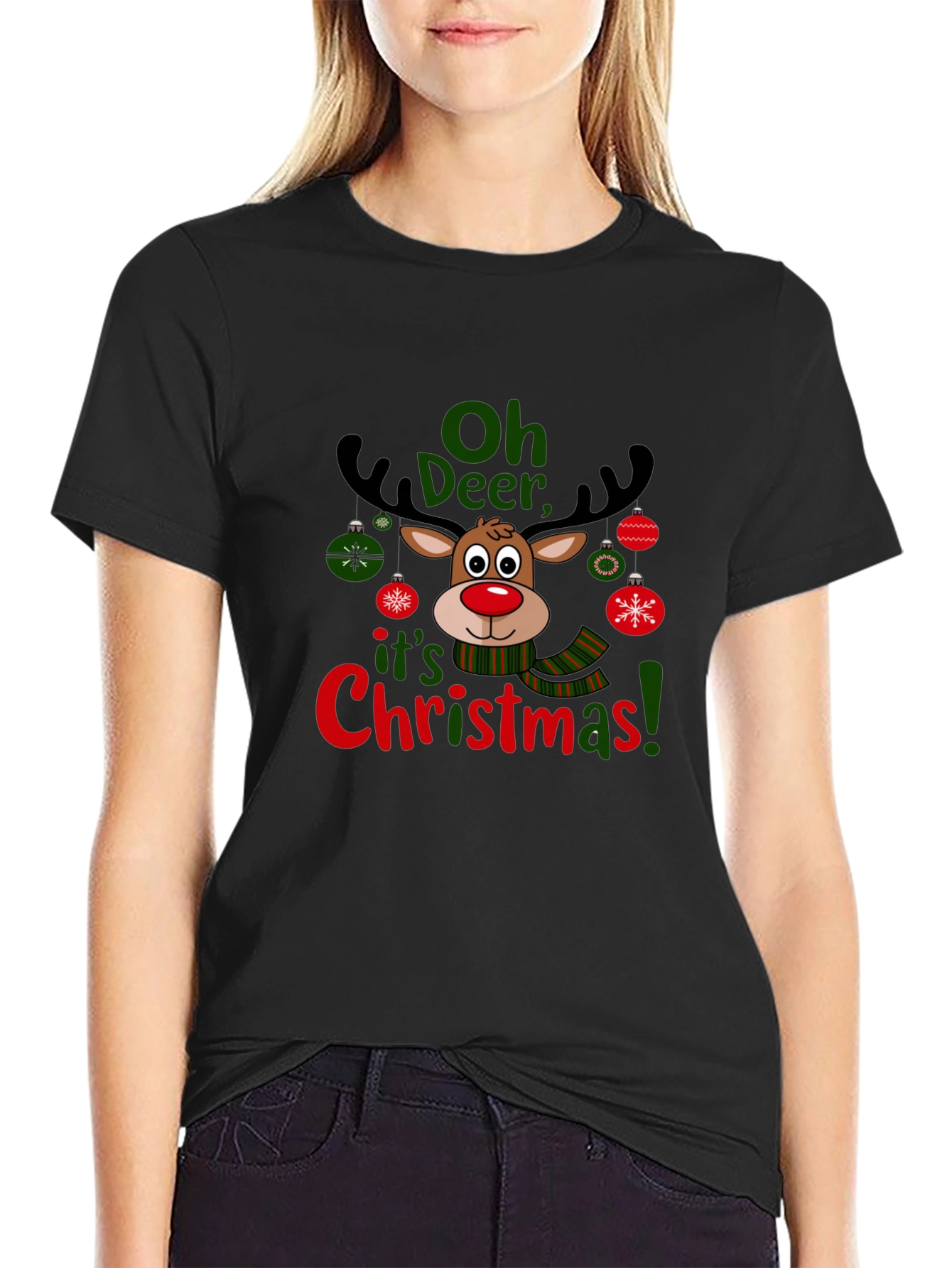 Oh Deer Christmas T-Shirt Holiday Reindeer Tee
