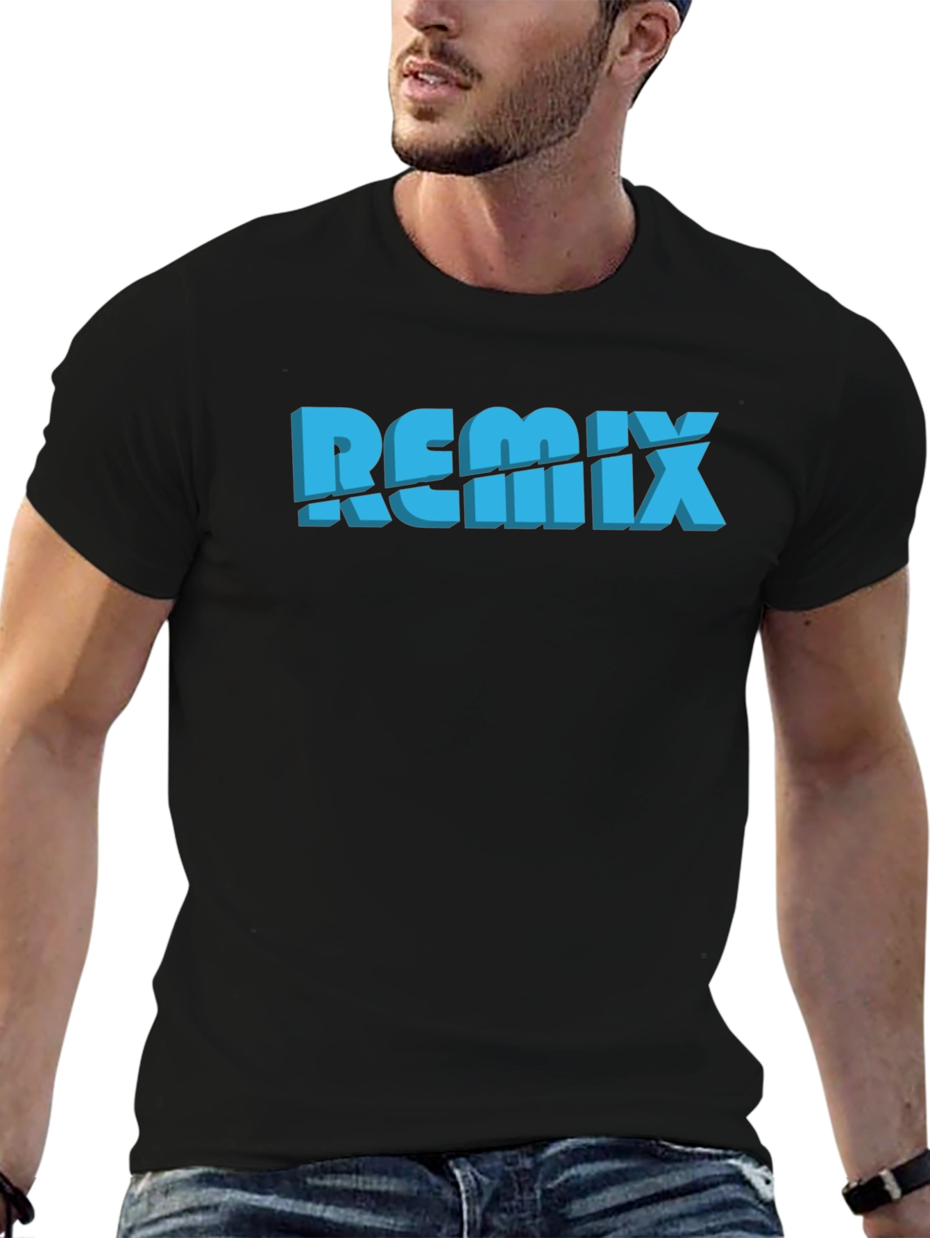 Remix Graphic Print Black T-Shirt