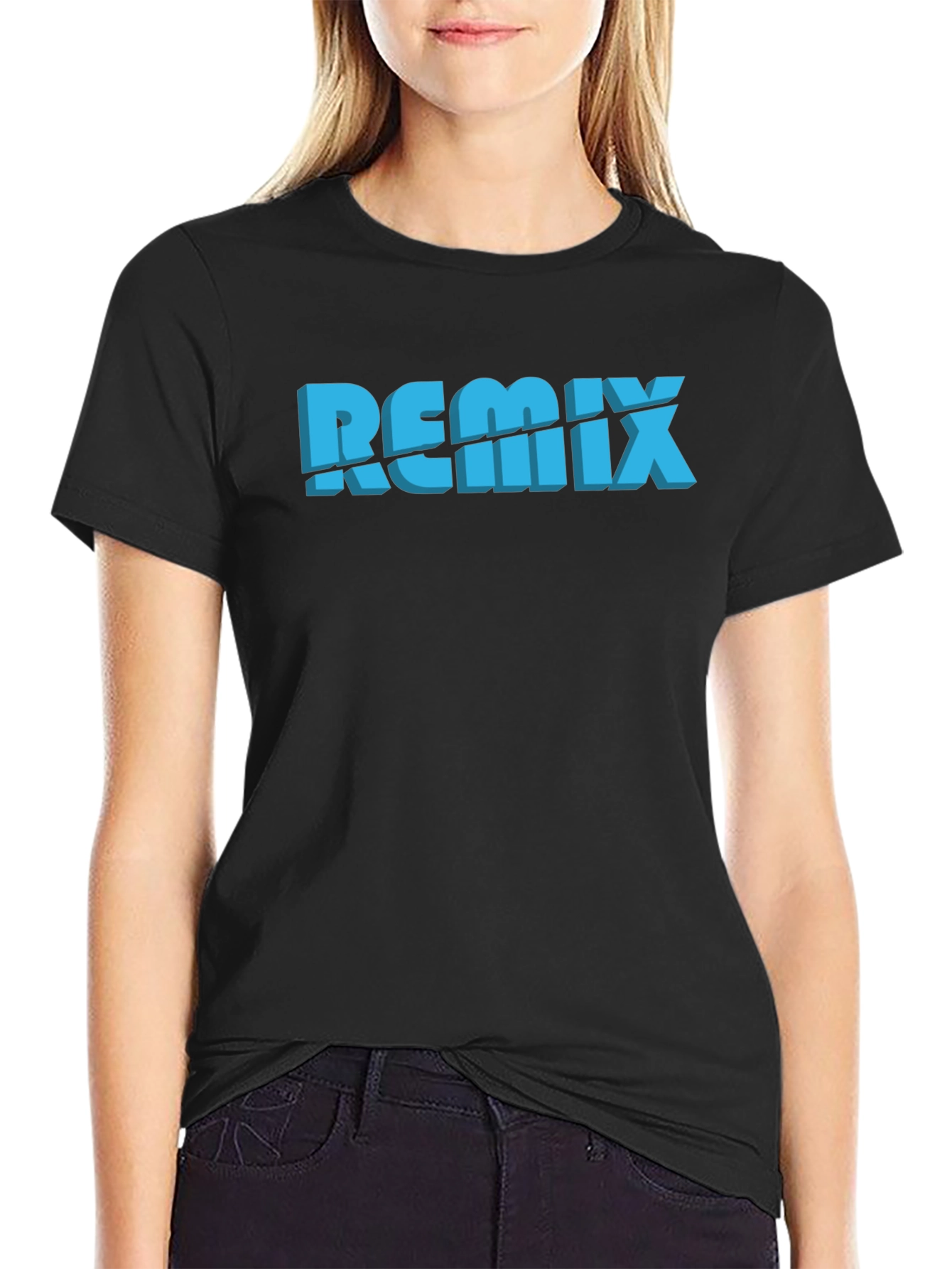 Remix Graphic Print Black T-Shirt