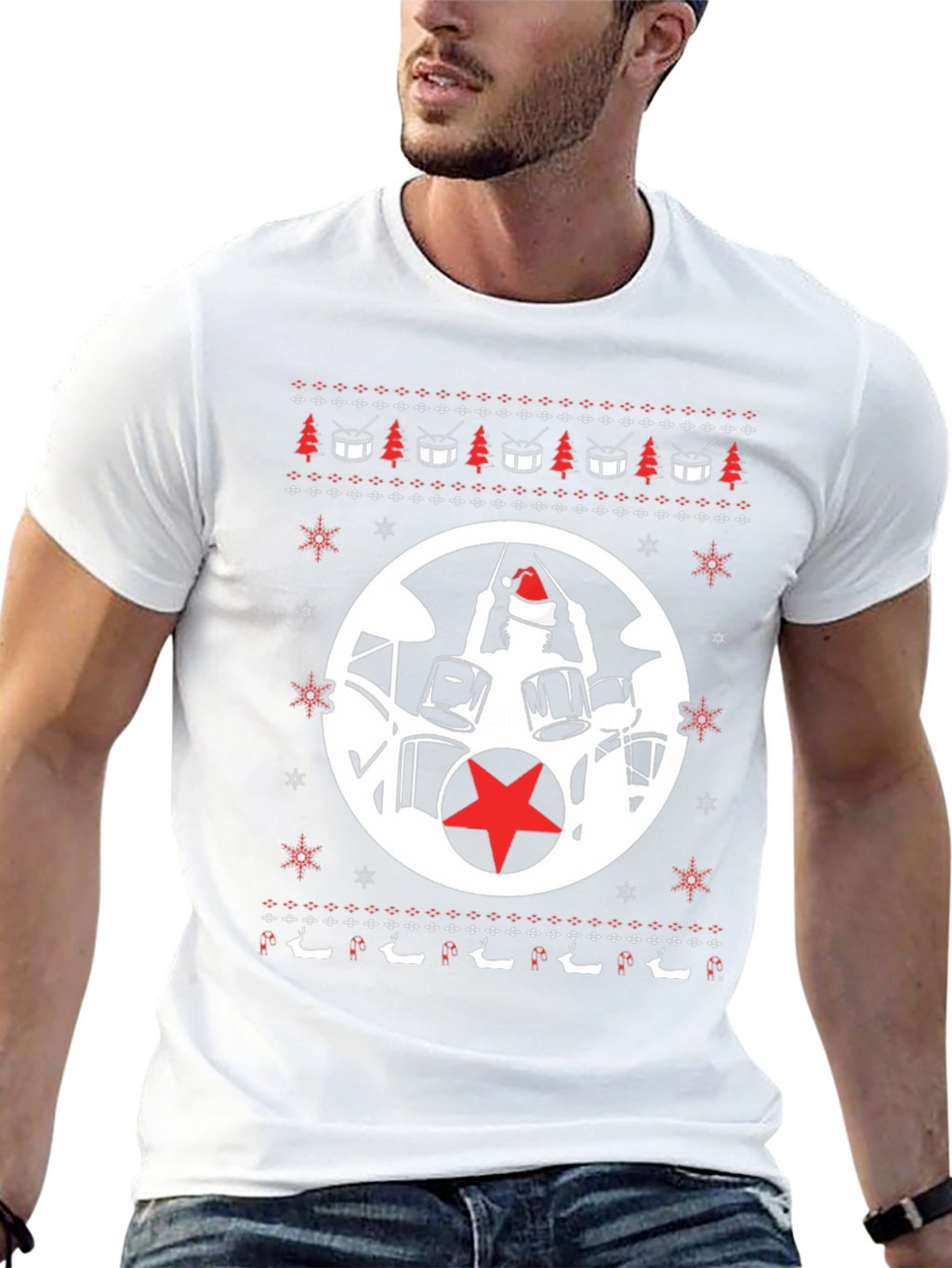 Festive Drummer Christmas T-Shirt