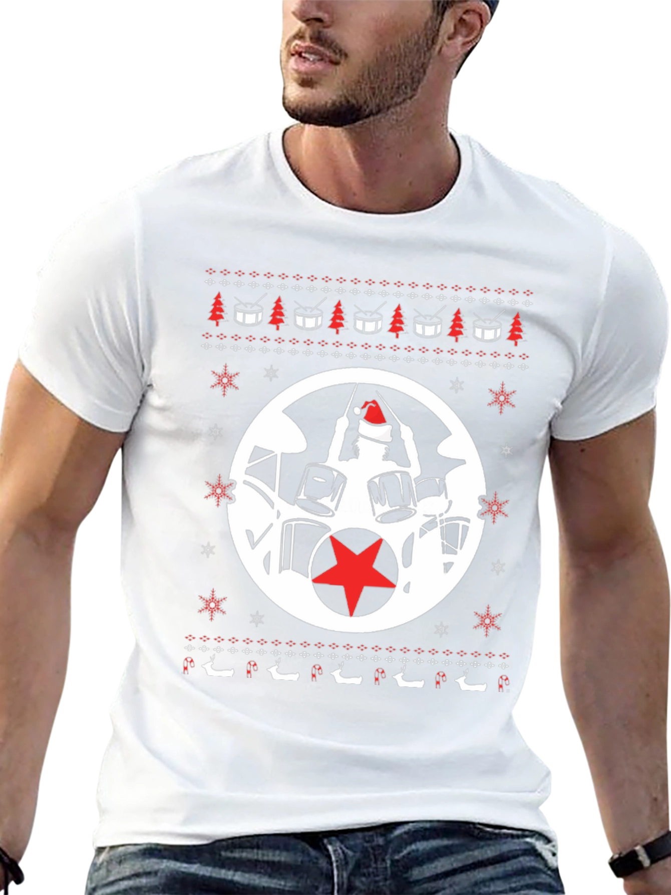 Festive Drummer Christmas T-Shirt