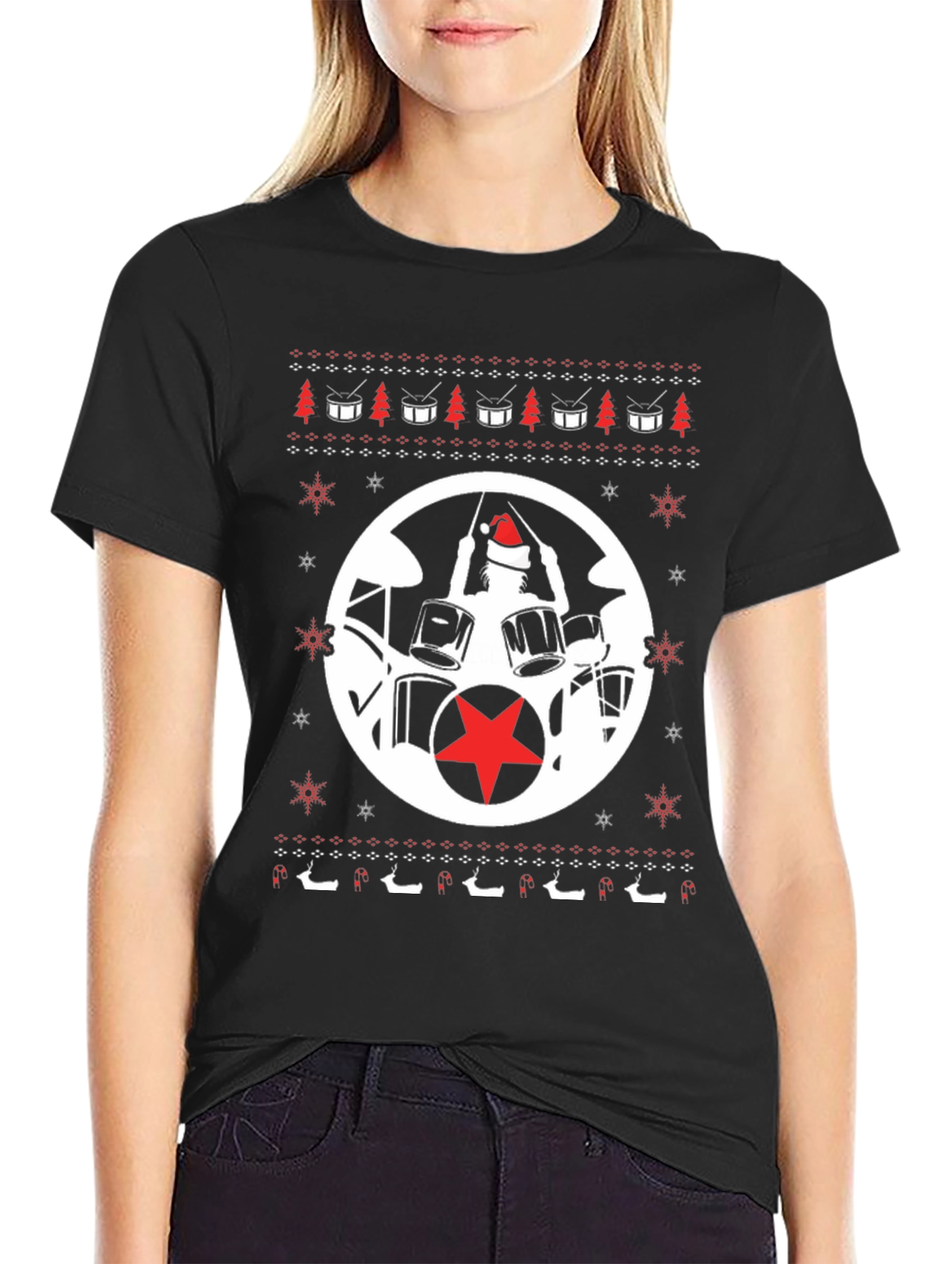 Festive Drummer Christmas T-Shirt