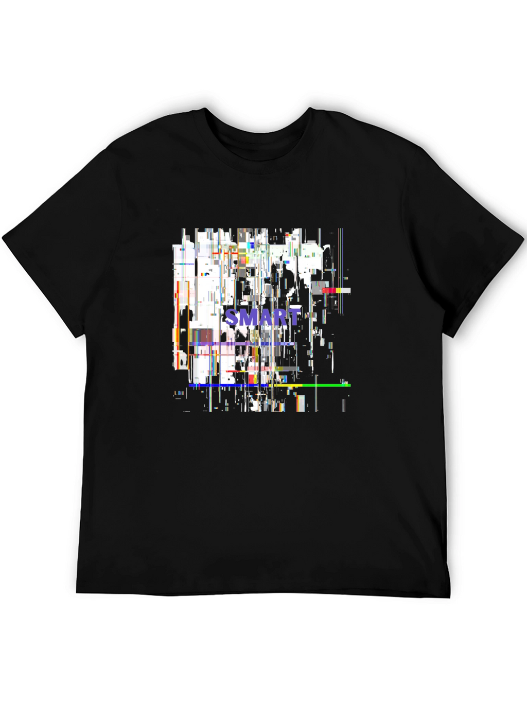 Abstract SMART Black T-Shirt - Modern Glitch Design