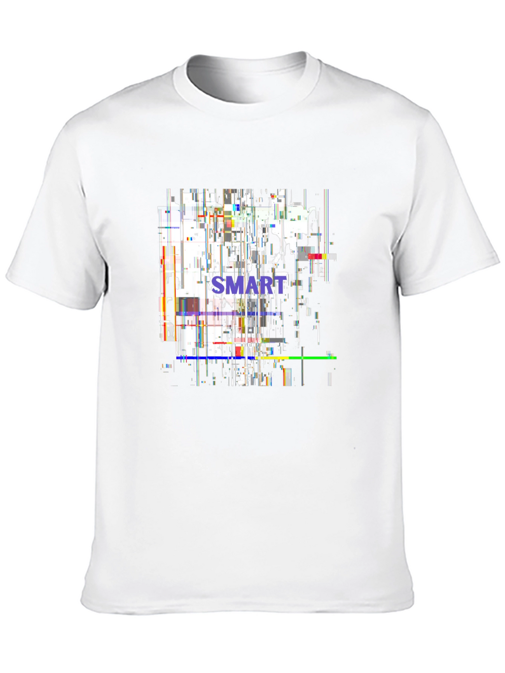 Abstract SMART Black T-Shirt - Modern Glitch Design