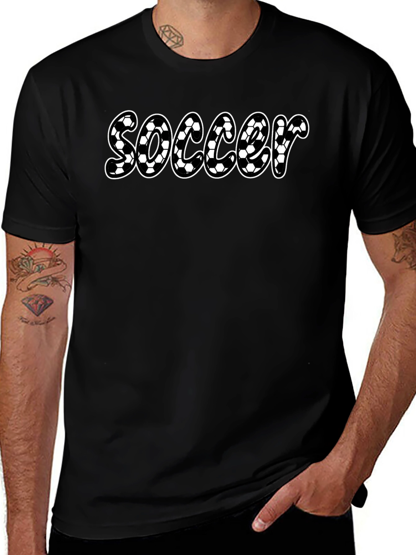 Soccer Ball Pattern T-Shirt - Sporty and Stylish!
