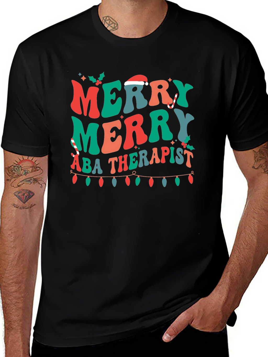 Merry ABA Therapist Christmas T-Shirt