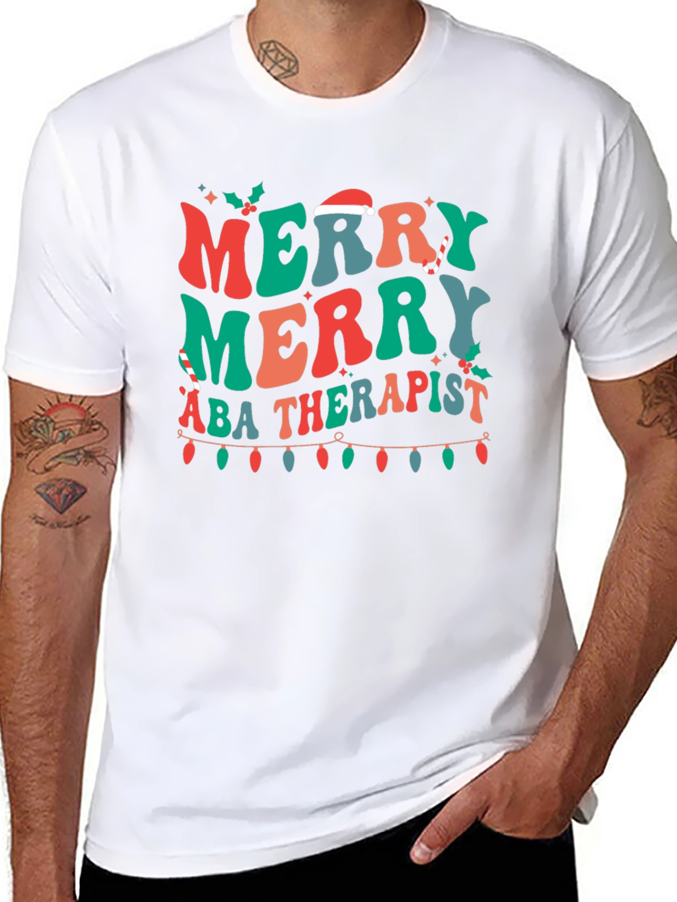 Merry ABA Therapist Christmas T-Shirt