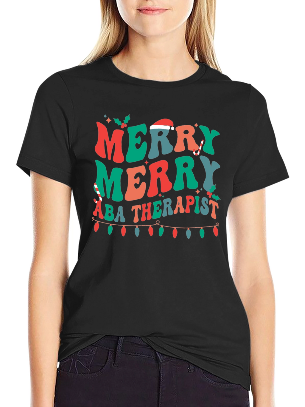 Merry ABA Therapist Christmas T-Shirt
