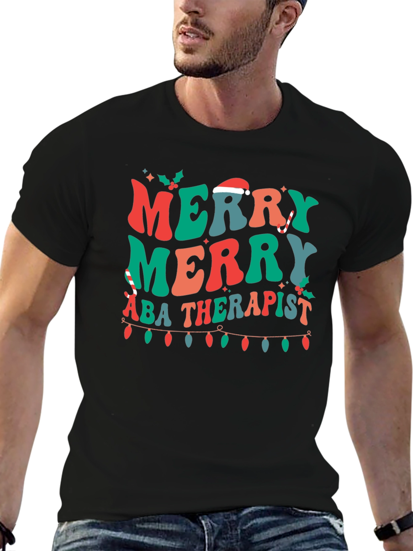 Merry ABA Therapist Christmas T-Shirt