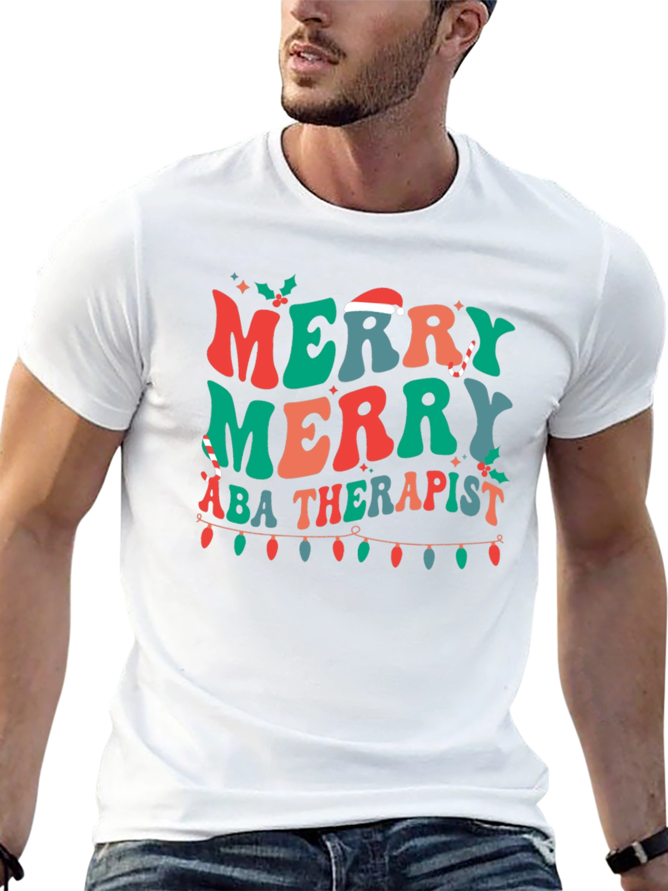 Merry ABA Therapist Christmas T-Shirt