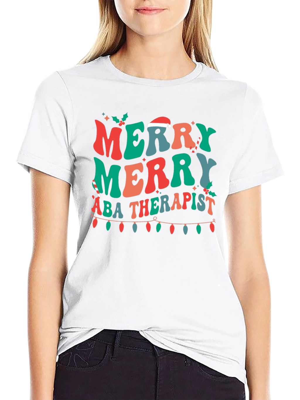 Merry ABA Therapist Christmas T-Shirt