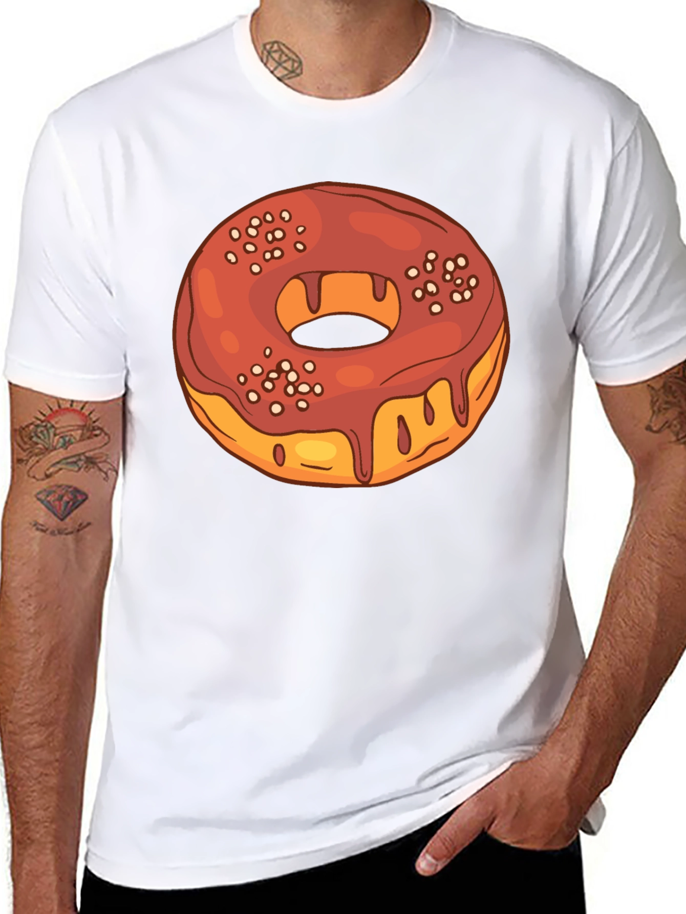 Donut Graphic Black T-Shirt - Casual Style