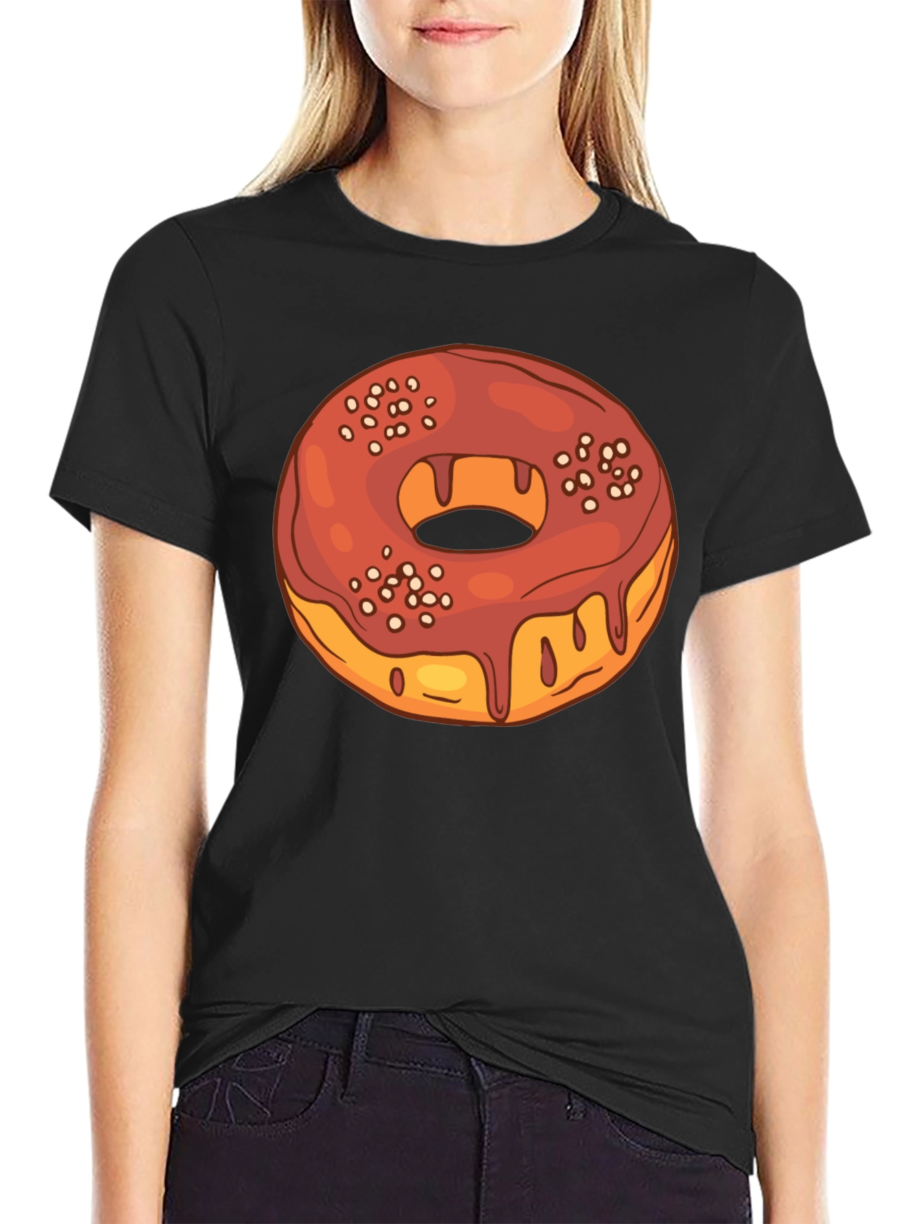 Donut Graphic Black T-Shirt - Casual Style