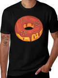 Donut Graphic Black T-Shirt - Casual Style