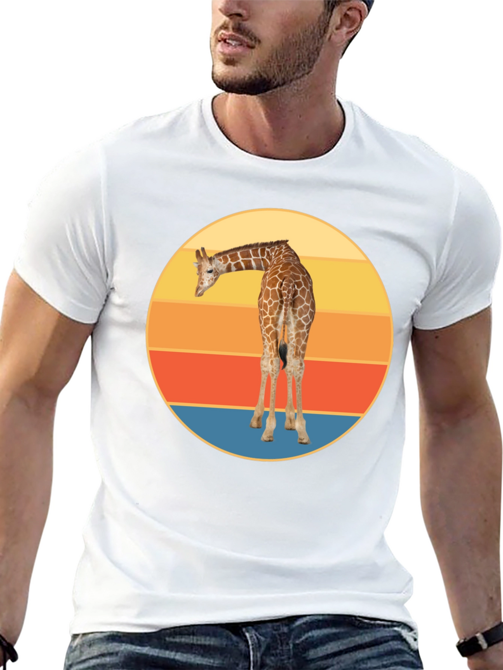 Retro Giraffe Sunset T-Shirt