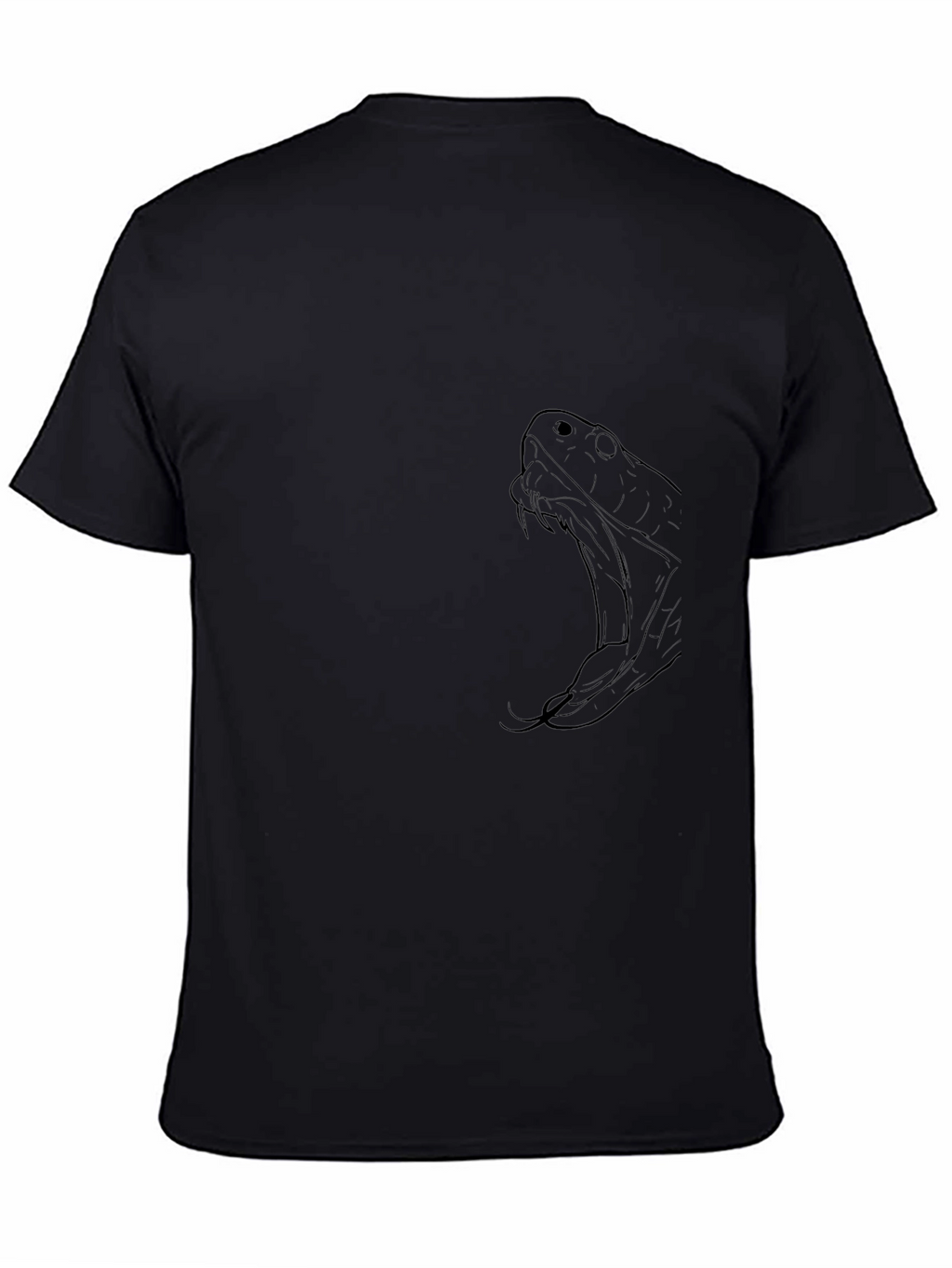 Black Snake Graphic Tee - Mens Casual Crew Neck