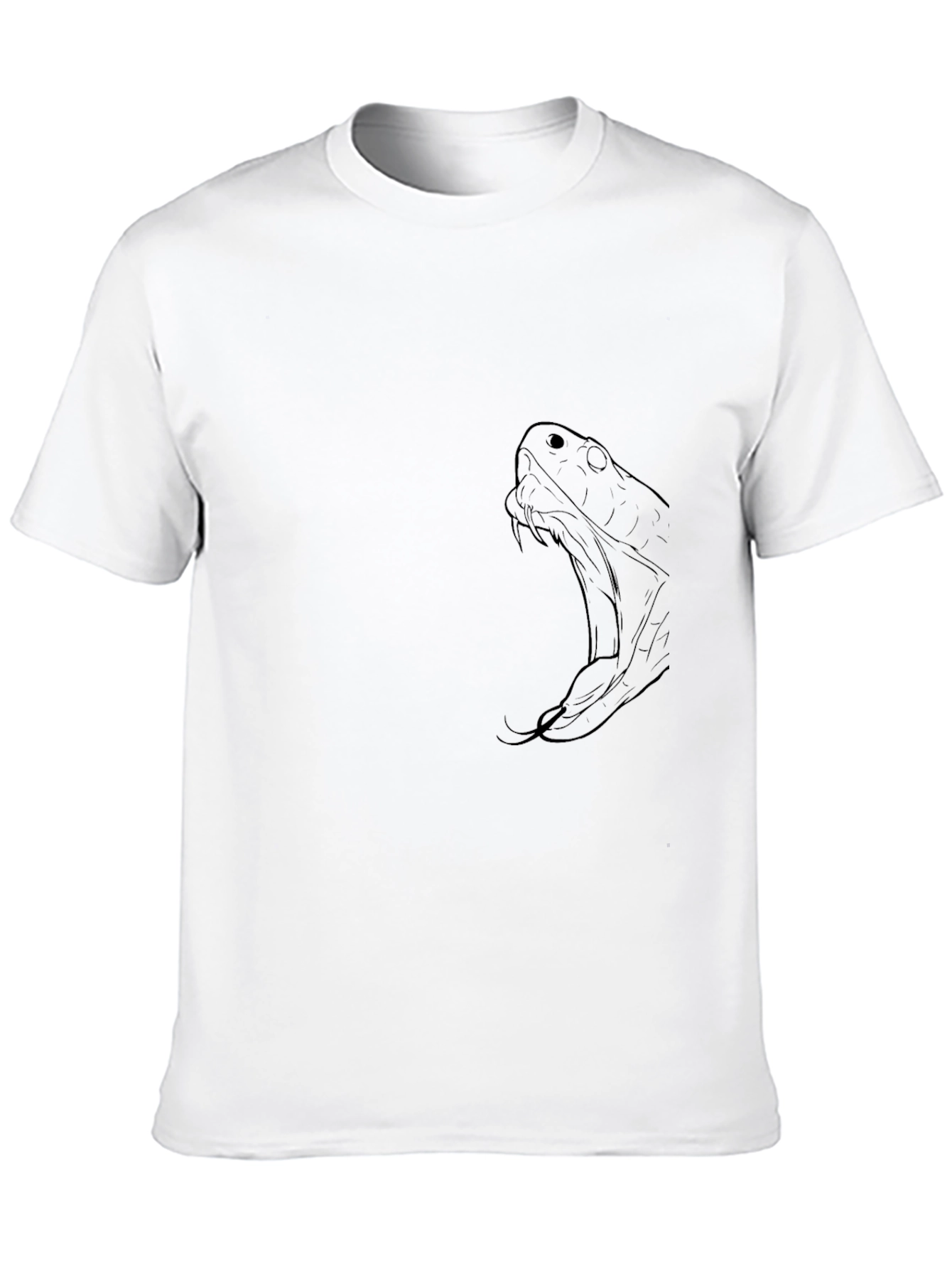 Black Snake Graphic Tee - Mens Casual Crew Neck