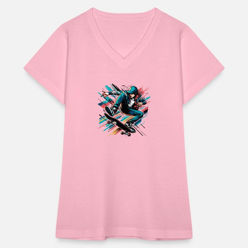 Vibrant colorful motif of a skater