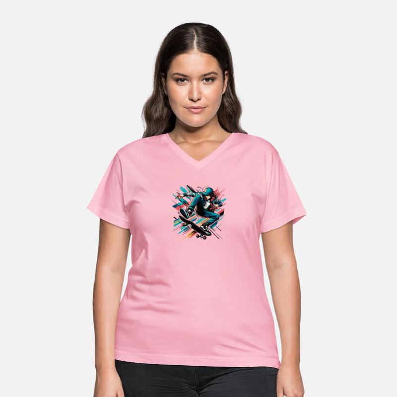 Vibrant colorful motif of a skater