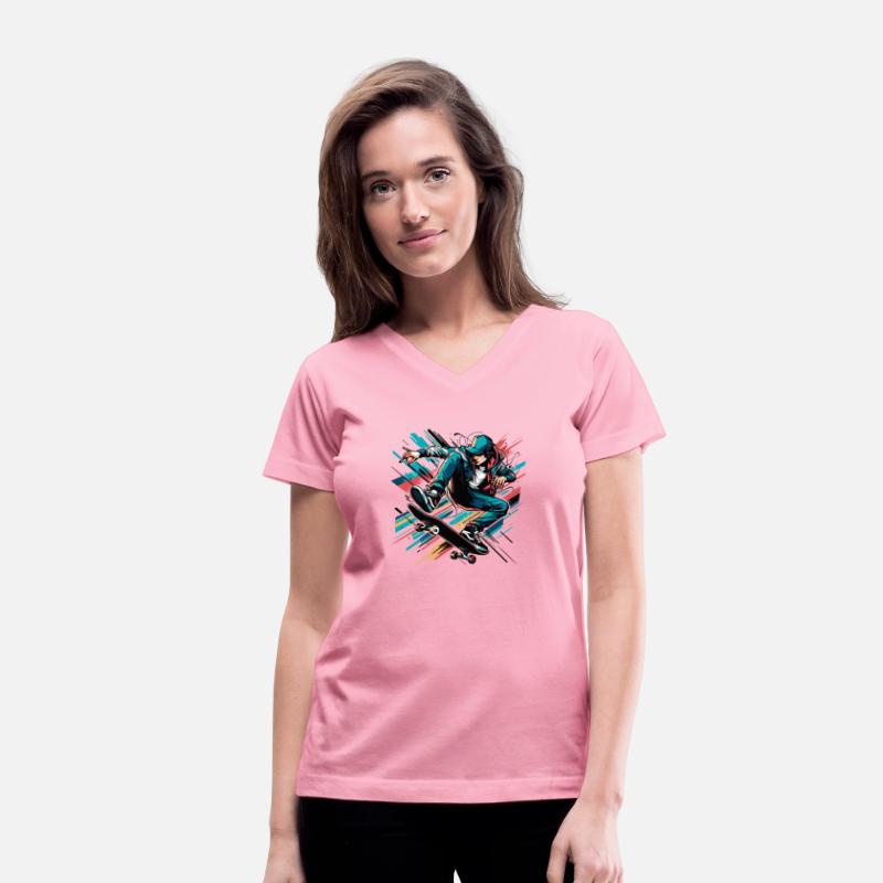 Vibrant colorful motif of a skater
