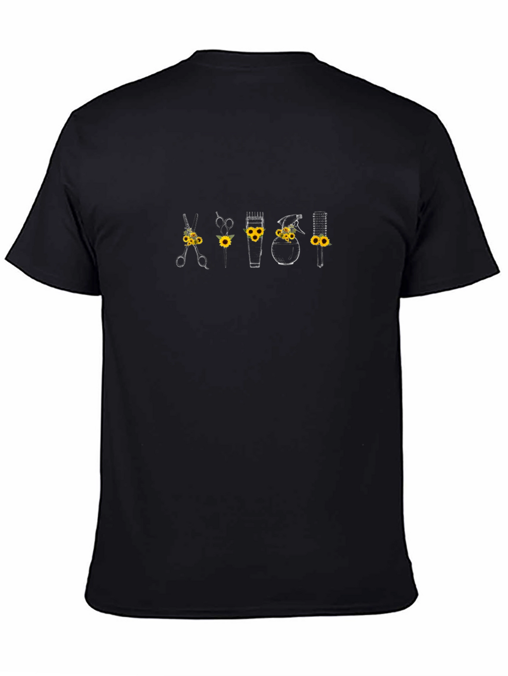 Sunflower Barber Tools Black T-Shirt