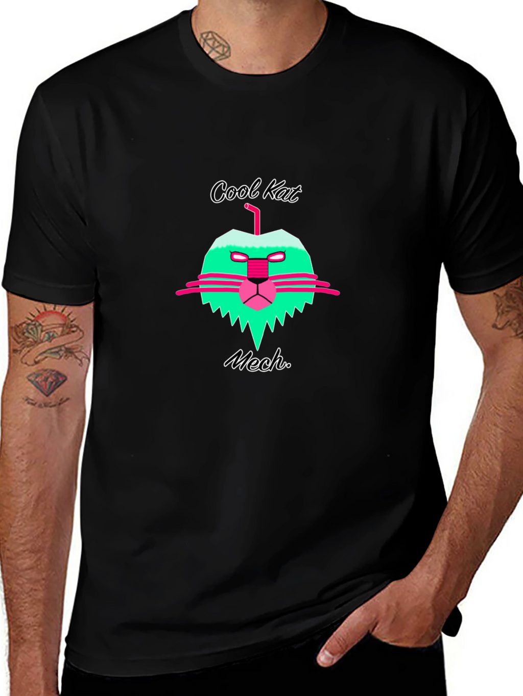 Cool Kat Mech T-Shirt - Black