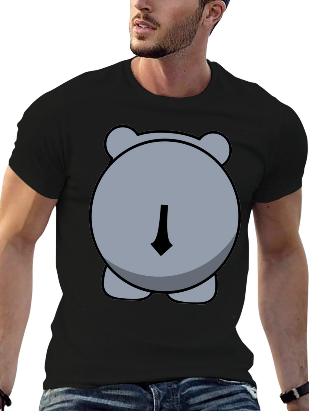 Funny Hippo Butt Graphic Tee - Unisex Black T-Shirt