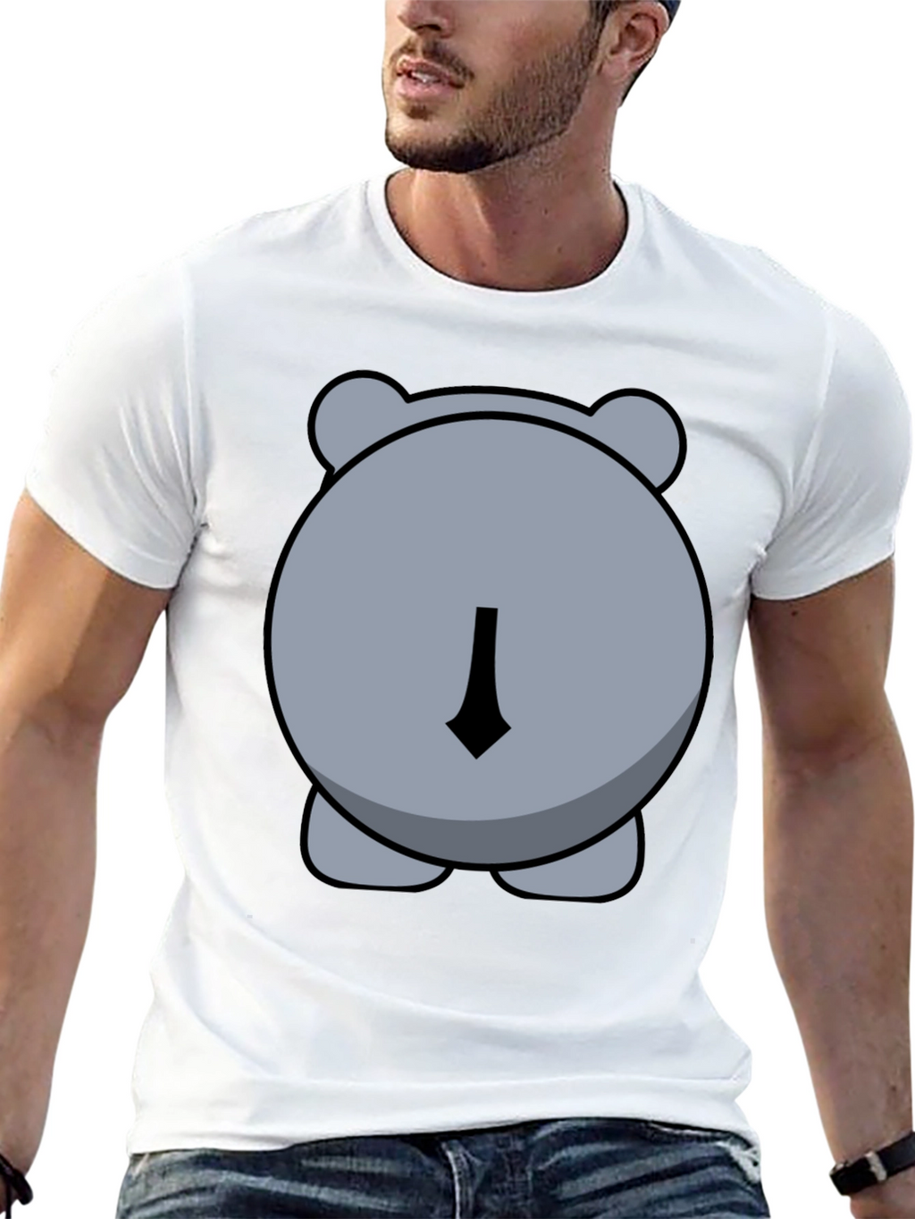 Funny Hippo Butt Graphic Tee - Unisex Black T-Shirt