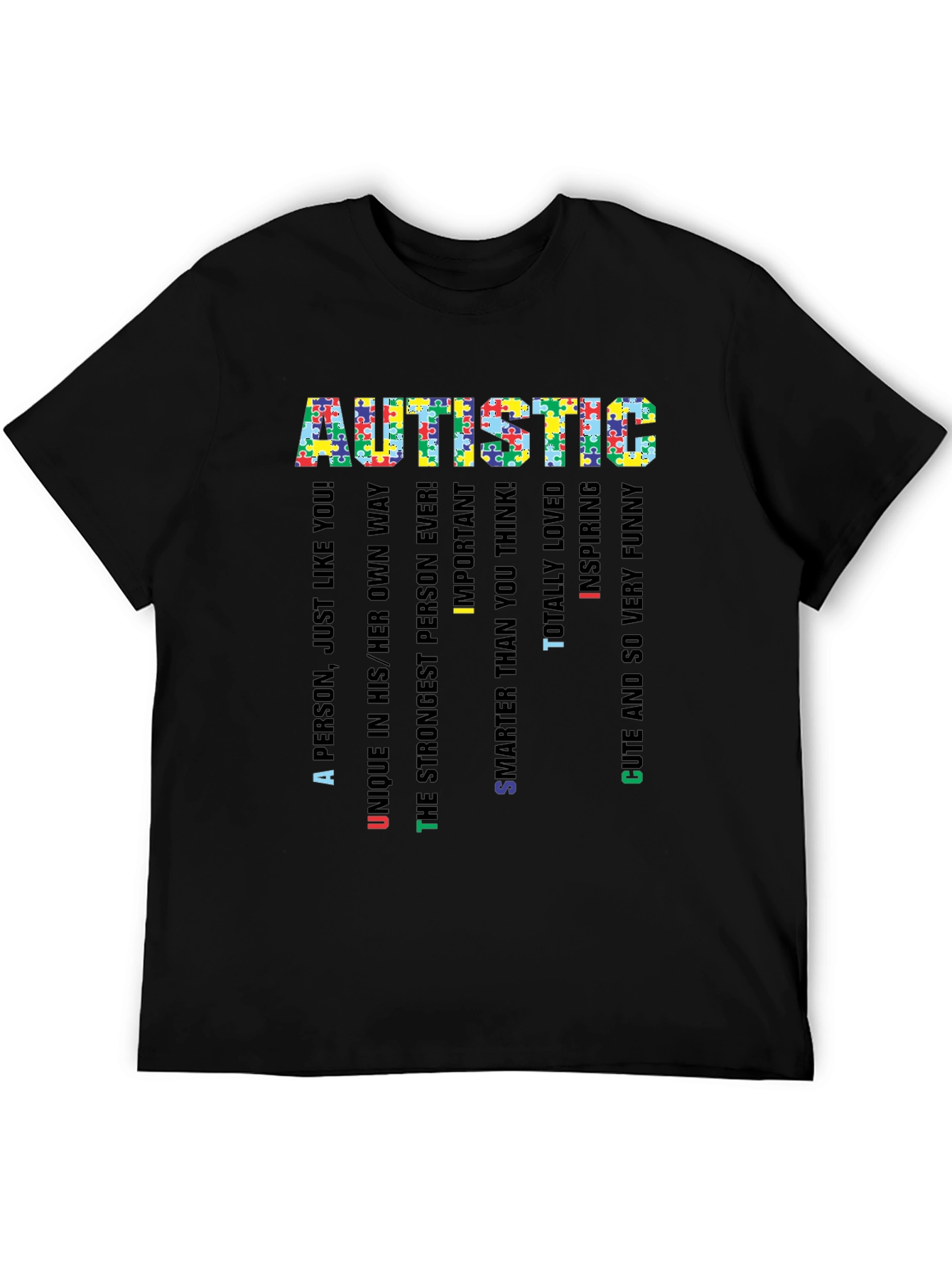 Autistic Pride T-Shirt - Puzzle Piece Design