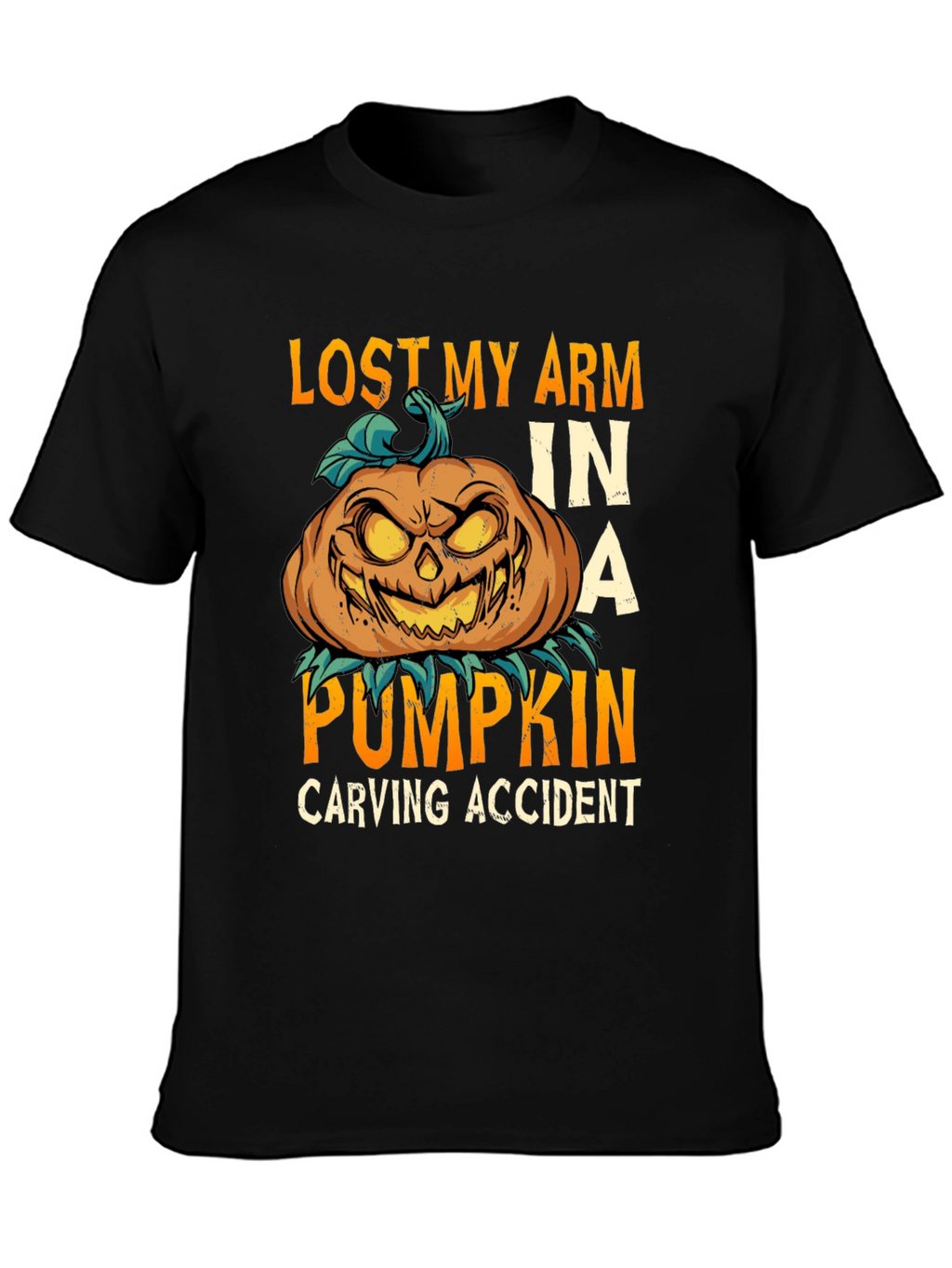 Lost Arm Pumpkin Carving Accident Tee