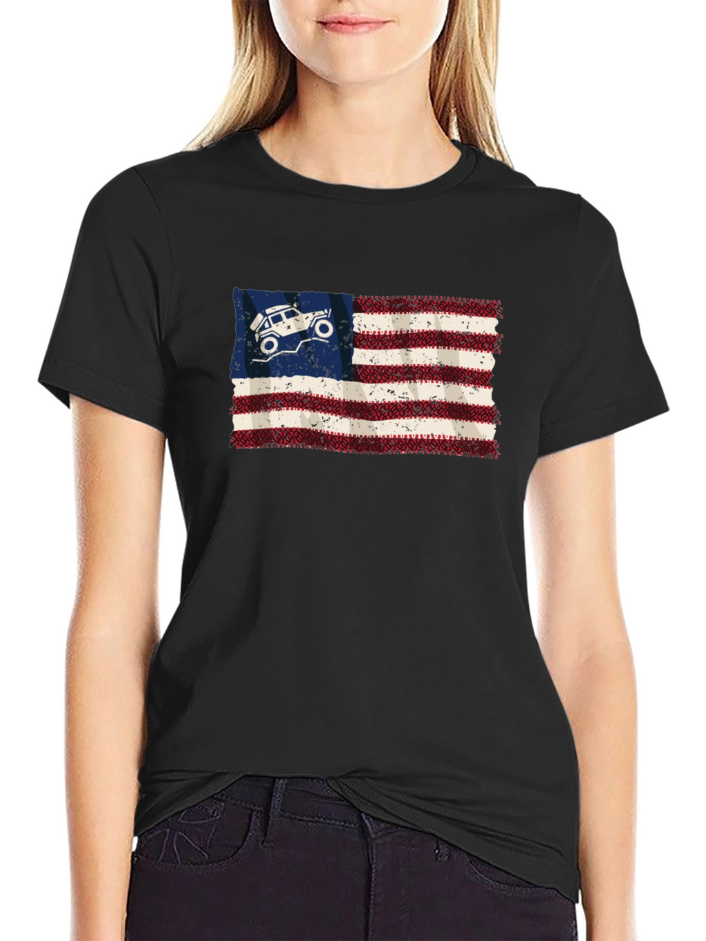 American Flag Jeep Graphic Tee