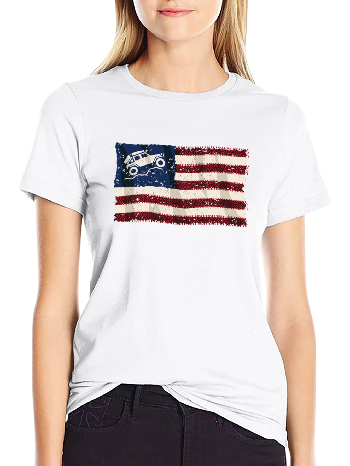 American Flag Jeep Graphic Tee