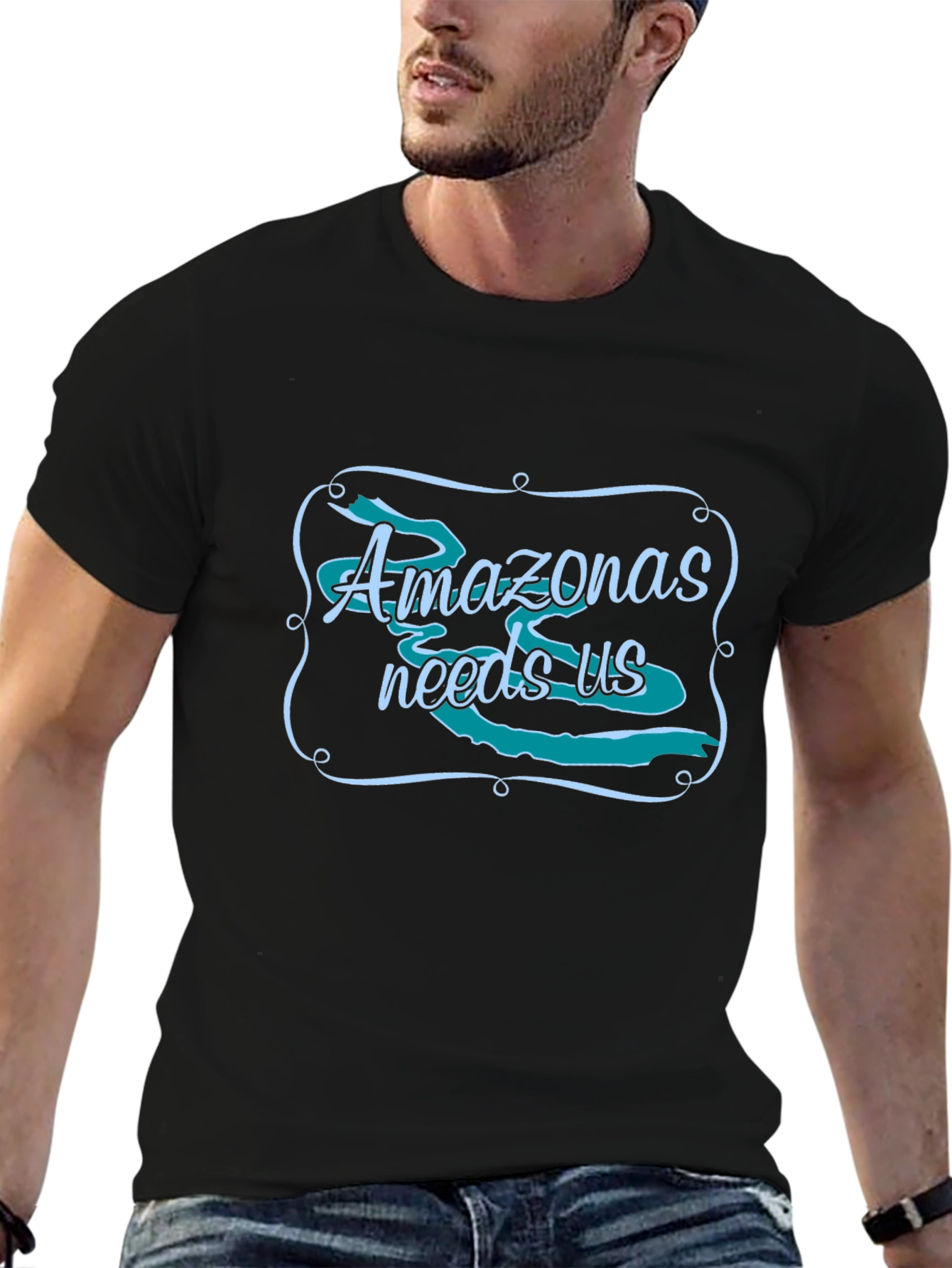 Amazonas Needs Us Graphic Tee - Black Unisex T-Shirt