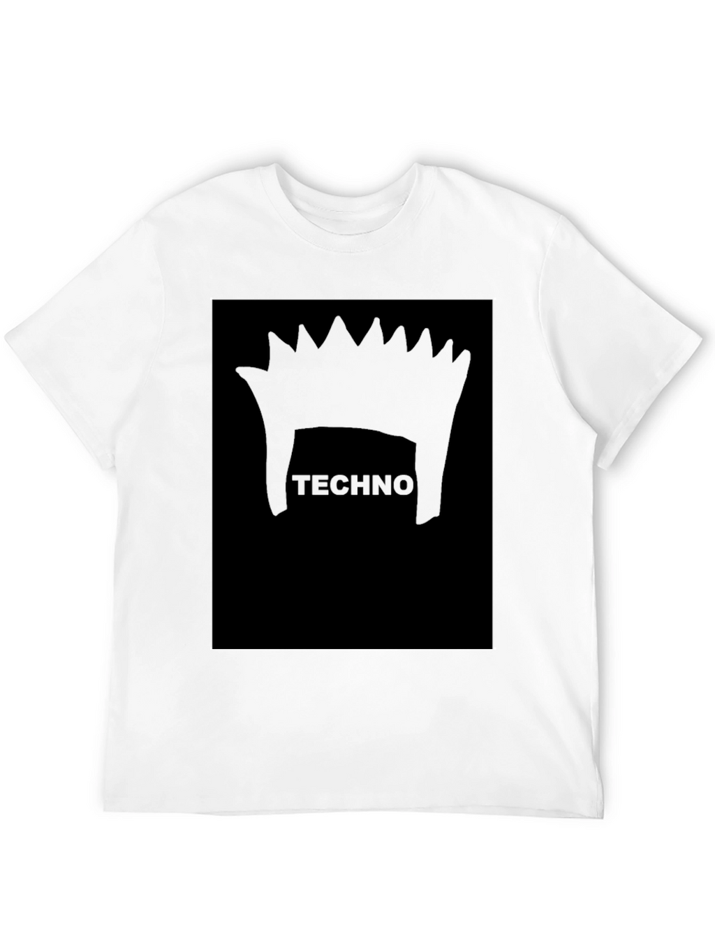 Techno Hair Black T-Shirt - Music Rave Party Tee