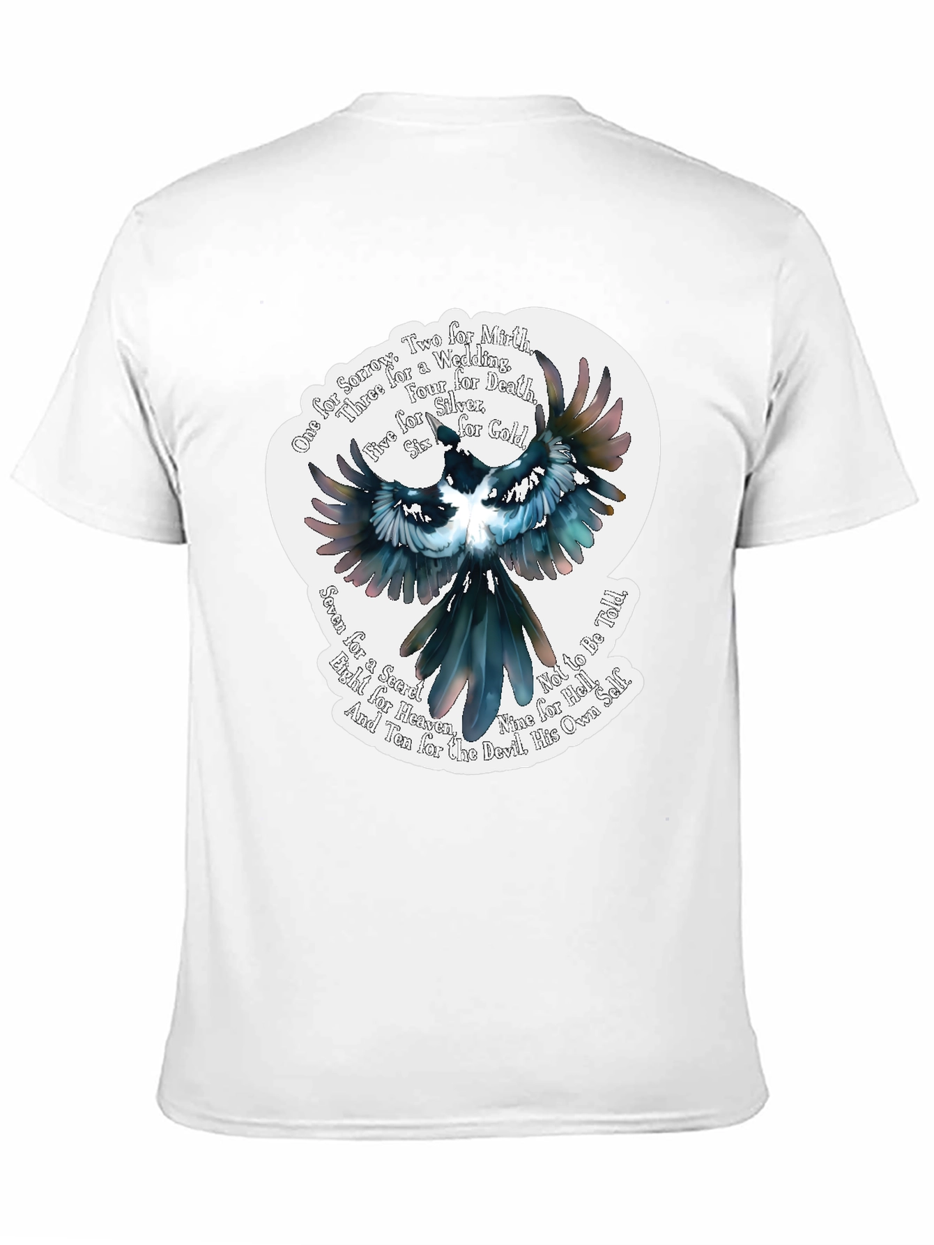 Magpie Poem Graphic Tee - Black Cotton T-Shirt
