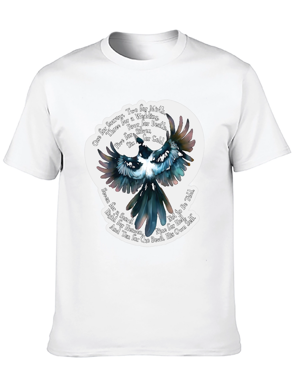 Magpie Poem Graphic Tee - Black Cotton T-Shirt